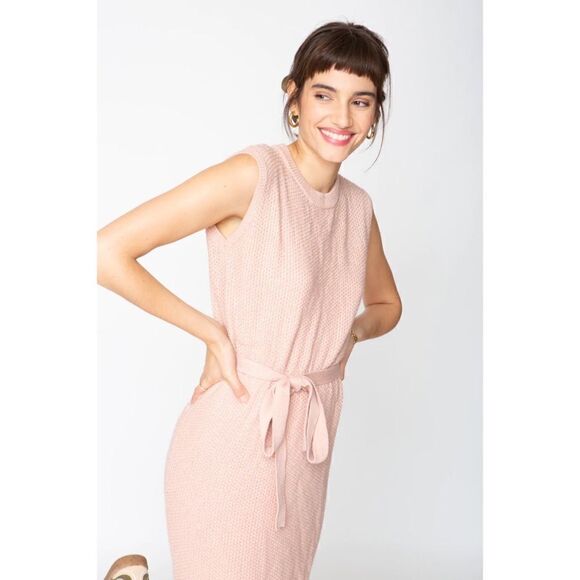 Anthropologie - Callahan Belted Knit Midi Dress - Mauve - Picture 2 of 14